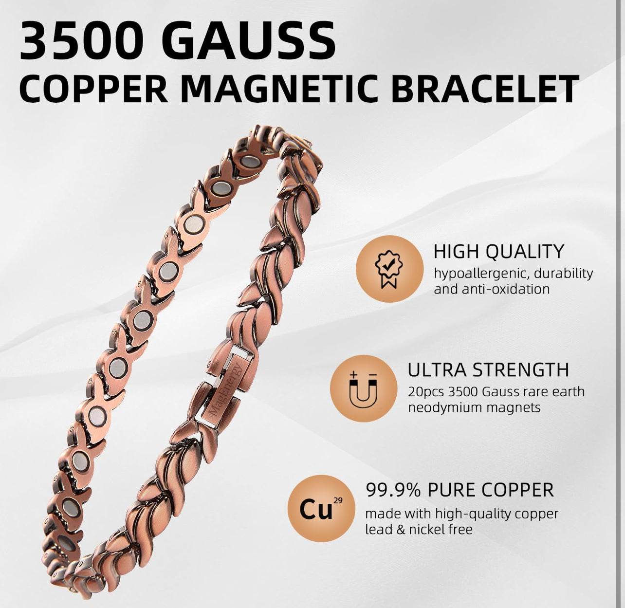 Women’s Copper Magnetic Therapy Bracelet