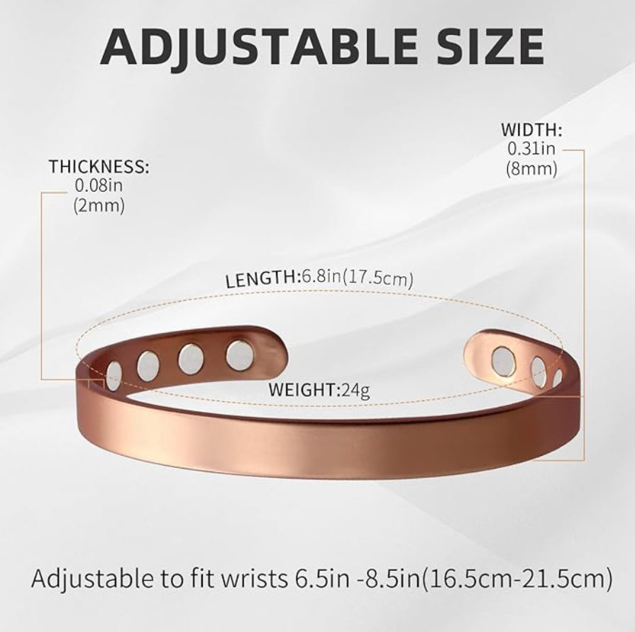 Smooth Copper Magnetic Therapy Bracelet
