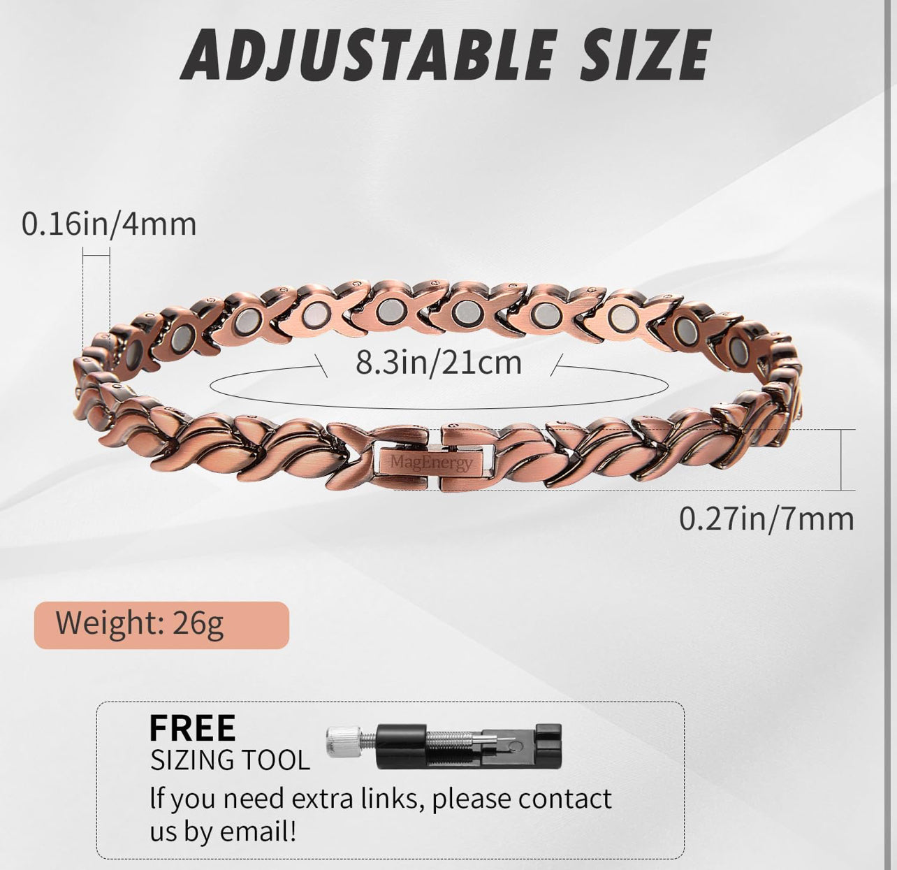 Women’s Copper Magnetic Therapy Bracelet