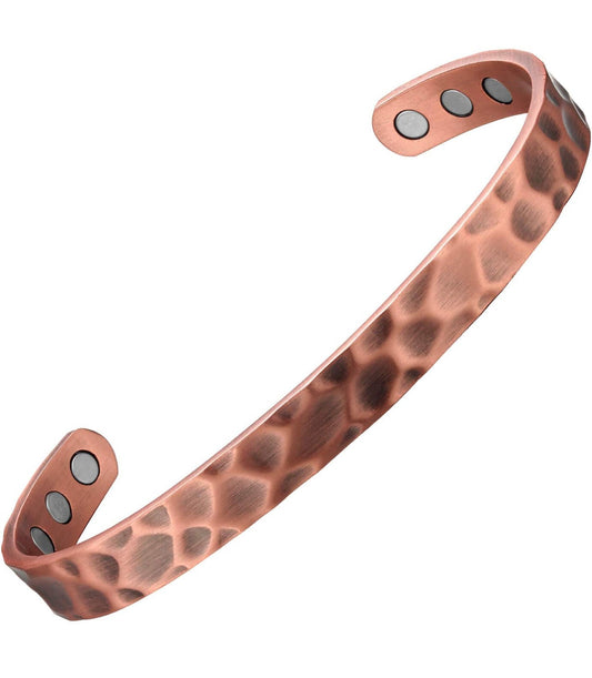 Hammered Copper Magnetic Therapy Bracelet