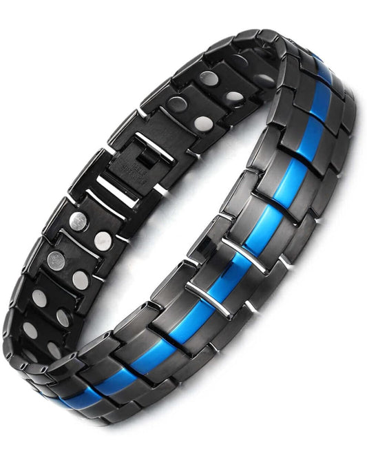 Police Thin Blue Line Copper Magnetic Therapy Bracelet