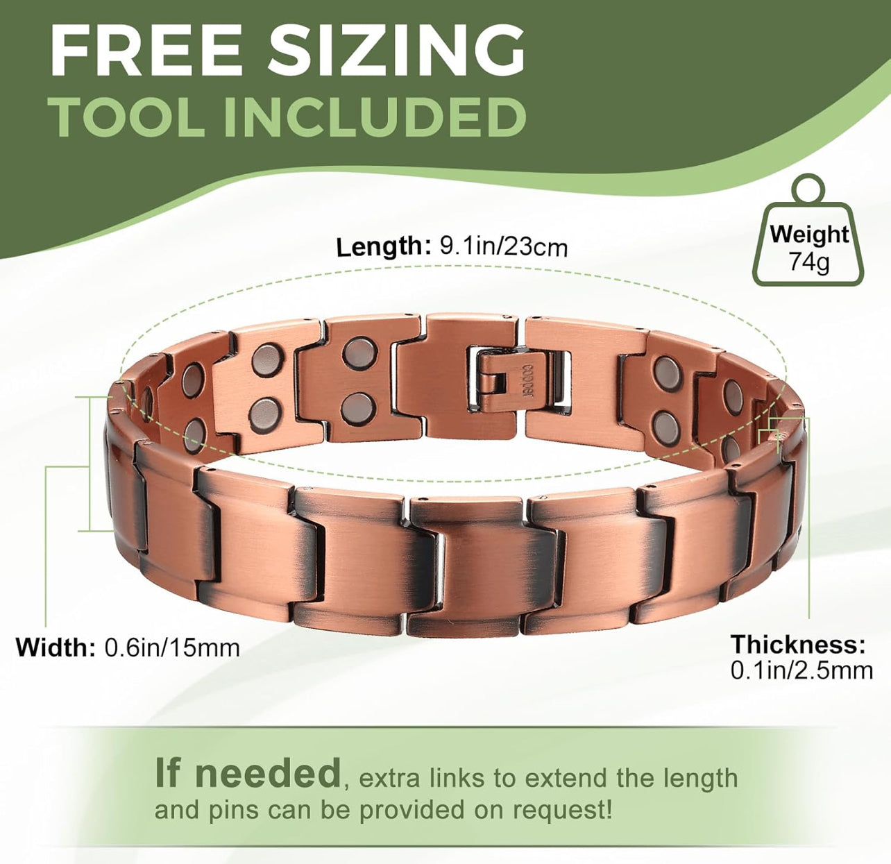 Men’s Double Strength Copper Bracelet