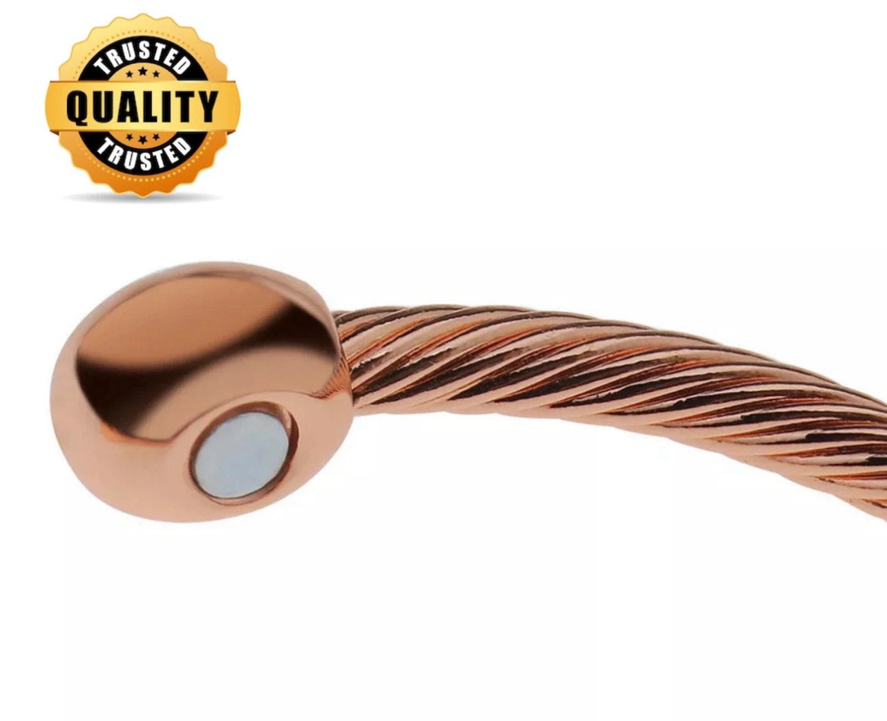 Elegant Twisted Copper Bracelet with Magnetic Therapy