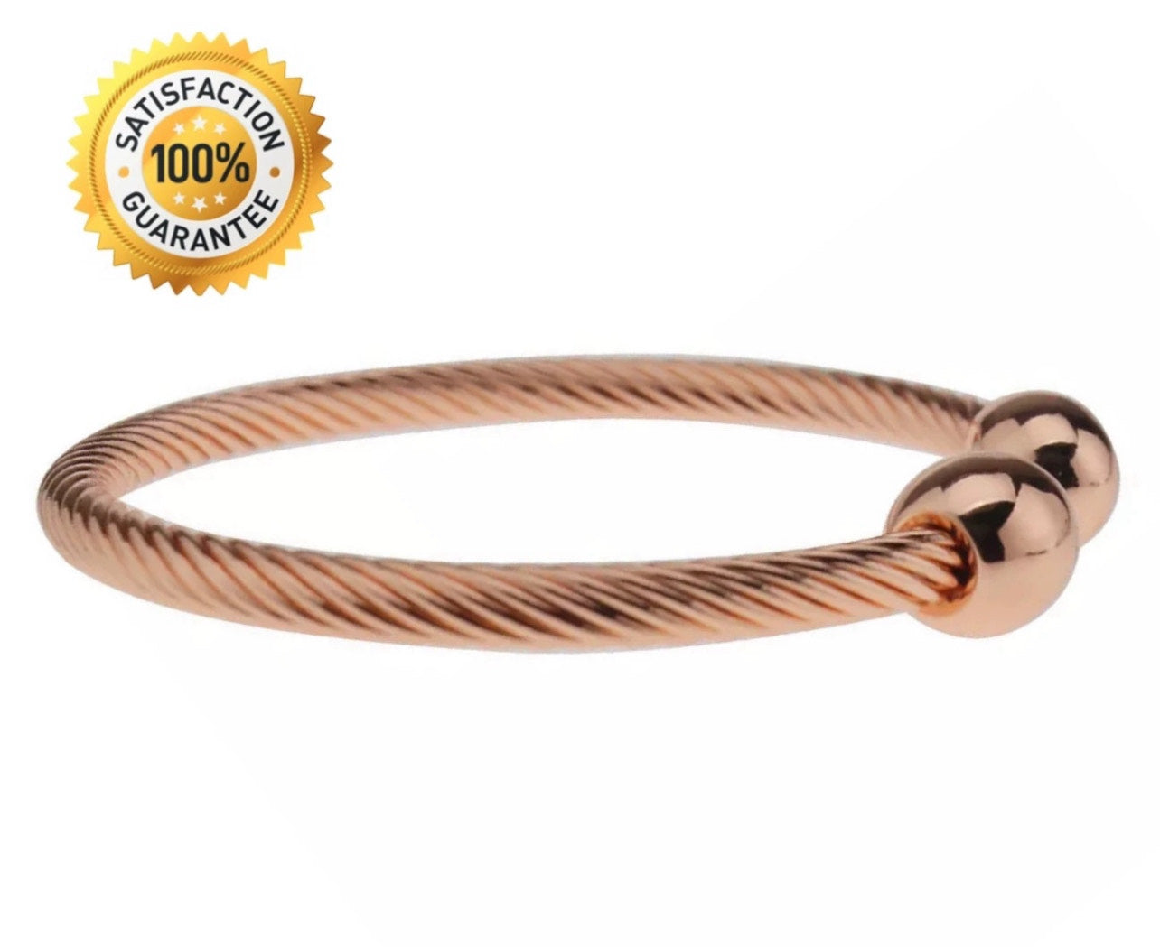 Elegant Twisted Copper Bracelet with Magnetic Therapy